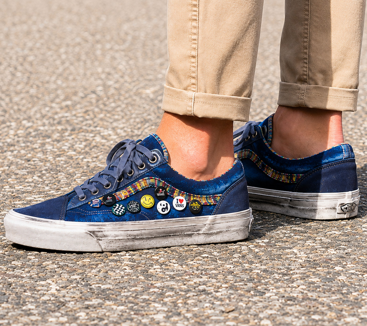Vans Old Skool 36 LX Souvenir Navy on feet VN000E8VNVY