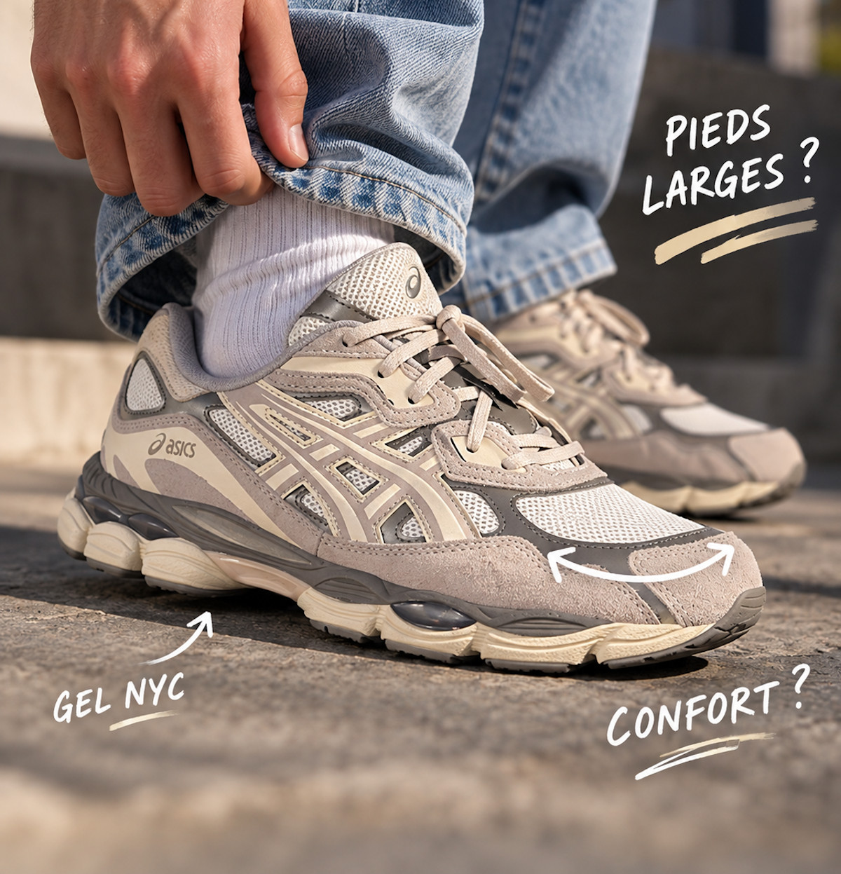 Asics Gel NYC pieds larges