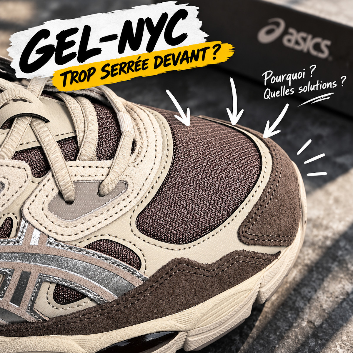 Asics Gel NYC trop serrée devant