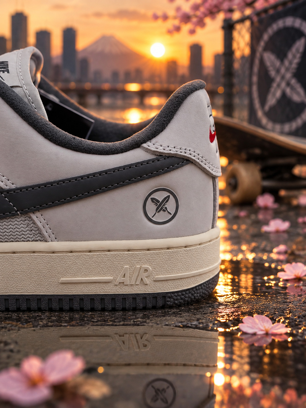 Nike SB Air Force 1 Yuto grise et beige (2)