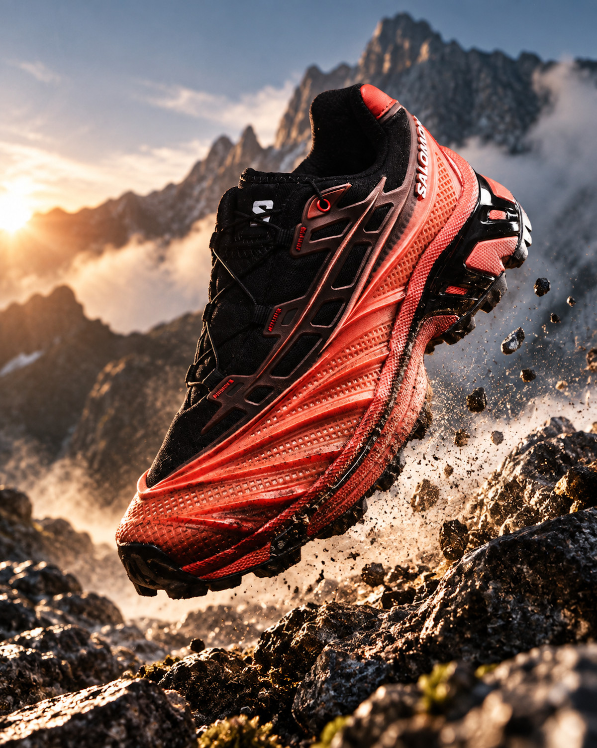 Salomon XT Evo Black Fiery Red White