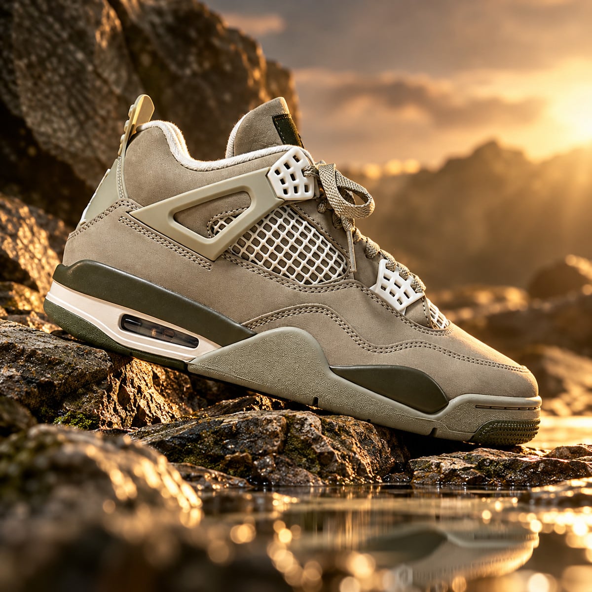 Air Jordan 4 vert olive taupe et beige JA5911-320 (1)