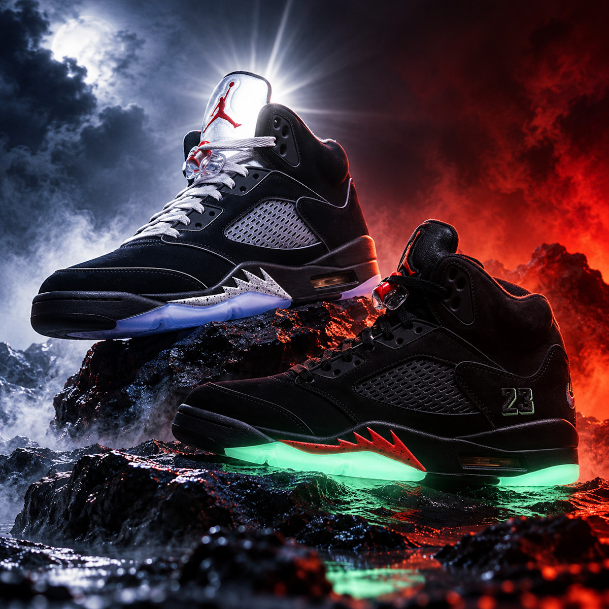 Air Jordan 5 Halloween vs Black Metallic