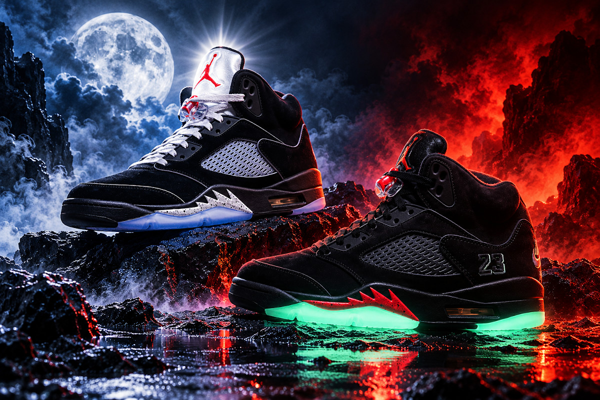 Air Jordan 5 Halloween vs Jordan 5 OG Black Silver