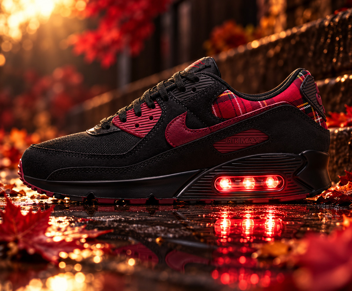 Nike Air Max 90 Plaid Black Tough Red IR5598-002